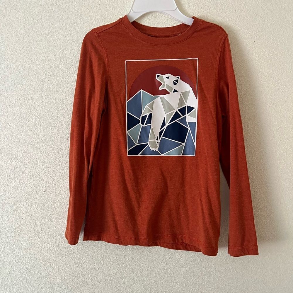 Dip Brand Boy Rust  Bear print Top size 8-10